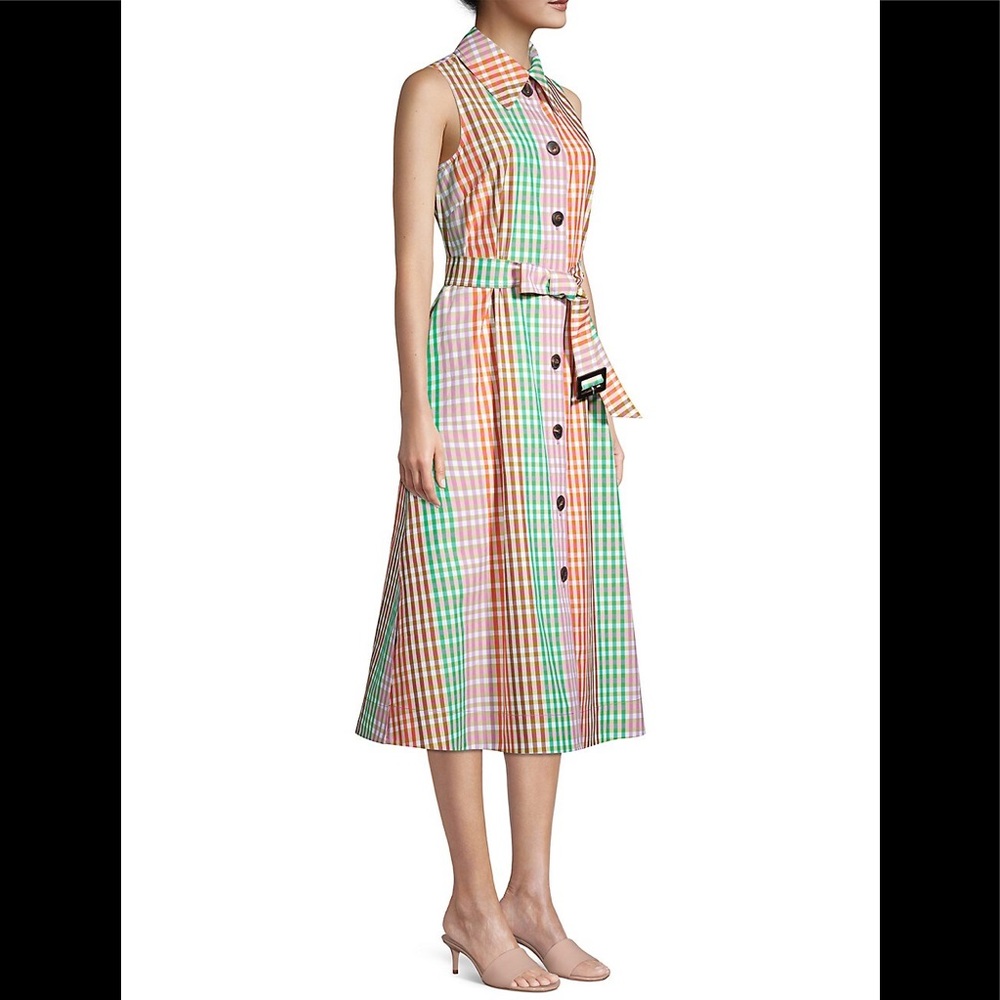 ❤️Kate Spade NWT Rainbow Plaid Shirtdress.  Size L.